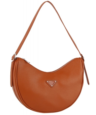 Triangle Plaque Shoulder Bag Hobo DXV0203M BROWN